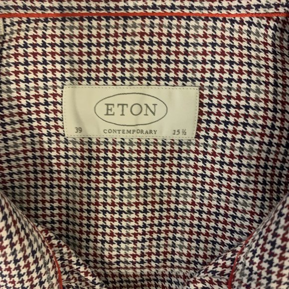 Eton Men's Luxury Button up dress shirt 39 15.5 neck missing top button - Picture 3 of 13